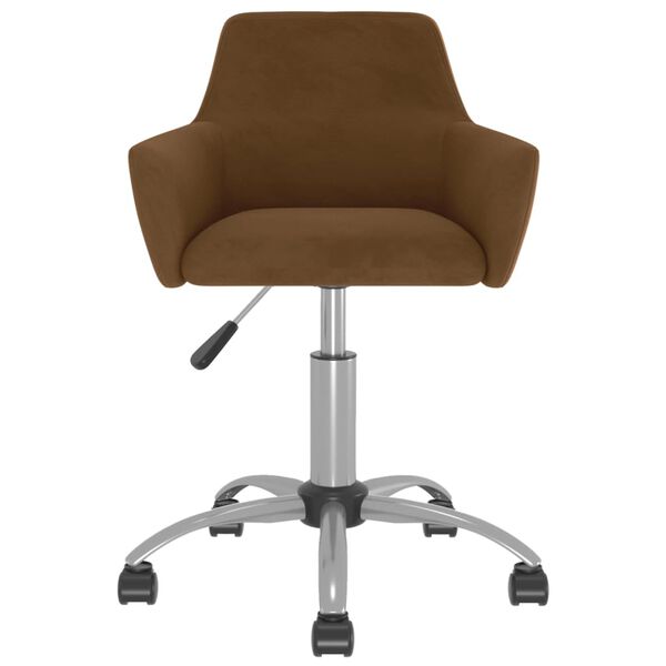 vidaXL grozāmi virtuves krēsli, 2 gab., brūns samts