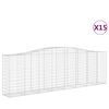 vidaXL arkveida gabiona grozi, 15gb., 400x50x120/140cm, cinkota dzelzs