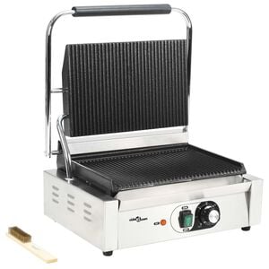 vidaXL panini grils ar rievotu virsmu, 2200 W, 43x30,5x20 cm