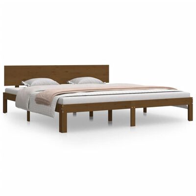 vidaXL gultas rāmis, brūns, masīvkoks, 180x200 cm, liels, divvietīgs