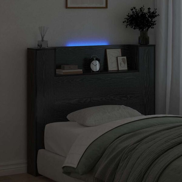 vidaXL Galvgalis Melns ozolkoks 120 x 15 x 103,5 cm Inženierijas koks