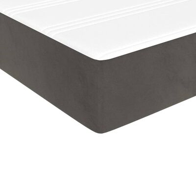 vidaXL atsperu gulta ar matraci, tumši pelēka samts, 140x200 cm