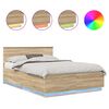vidaXL Gultas rāmis Sonoma ozols 150 x 200 cm Inženierijas koks