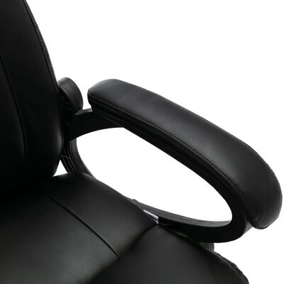 vidaXL konsoles biroja krēsls, melna mākslīgā āda