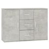 vidaXL kumode, betona pelēka, 91x29,5x65 cm, inženierijas koks