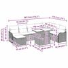 vidaXL Dārza dīvānu komplekts 9 pcs Melna Poliūtu rotangpalma