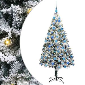 vidaXL Mākslīgā Ziemassvētku eglīte su 300 LED ar statīvu Balts 180 cm