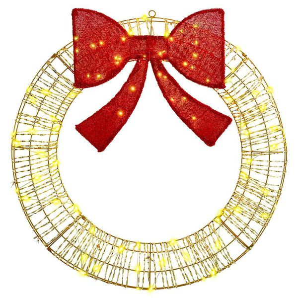 vidaXL Vainags su 80 LED Silti balta 91 x 91 x 9 cm PET