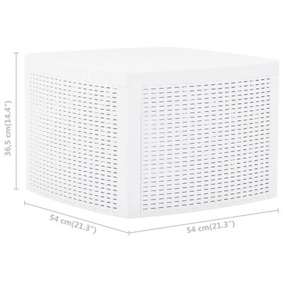 vidaXL galdiņš, balts, 54x54x36,5 cm, plastmasa