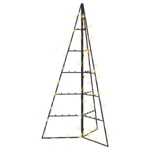 vidaXL Metāla Ziemassvētku eglīte ar LED KUOPIO 100 cm Silti balts
