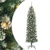 vidaXL Mākslīgs slaids Ziemassvētku koks Zaļ&scaron; un balts 240 cm