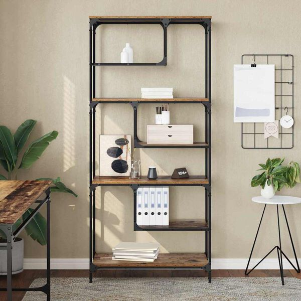 vidaXL Grāmatu skapis Vecs koks 81 x 36 x 176 cm Inženierijas koks