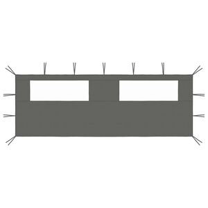 vidaXL dārza nojumes siena ar logiem, 6x2 m, antracītpelēka