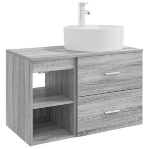 vidaXL Vannas istabas mēbeļu komplekts 2 pcs Pelēks Sonoma