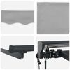 vidaXL Izvelkams jumtiņ&scaron; Gai&scaron;i pelēks 300 x 250 cm Alumīnijs un audums