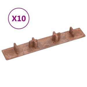 vidaXL terases dēļu gali, 10 gab., brūna plastmasa