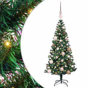 vidaXL Mākslīgais LED Ziemassvētku eglīte Zaļa 120 cm PVC un metāls
