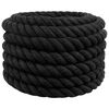 vidaXL Kokvilnas virve 40 mm 10 m Melns 100% kokvilna