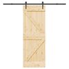 vidaXL bīdāmās durvis ar stiprinājumiem, 70x210 cm, priedes masīvkoks