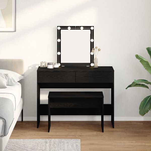 vidaXL Pārvērtību krēsls Melns ozols 70 x 35 x 45 cm Inženierijas koks