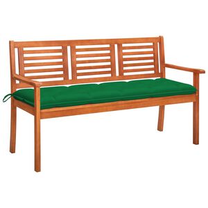 vidaXL trīsvietīgs dārza sols ar matraci, 150 cm, eikalipta masīvkoks