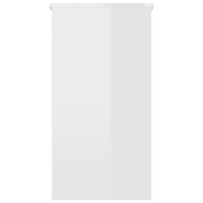 vidaXL rakstāmgalds, spīdīgi balts, 80x40x75 cm, skaidu plāksne