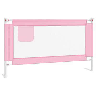 vidaXL bērnu gultas aizsargbarjera, rozā, 140x25 cm, audums