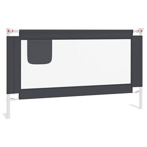 vidaXL bērnu gultas aizsargbarjera, tum&scaron;i pelēka, 140x25 cm, audums