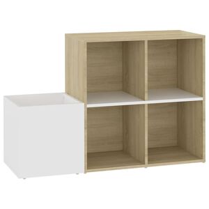 vidaXL apavu skapis, balts, ozolkoka, 105x35,5x70cm, inženierijas koks