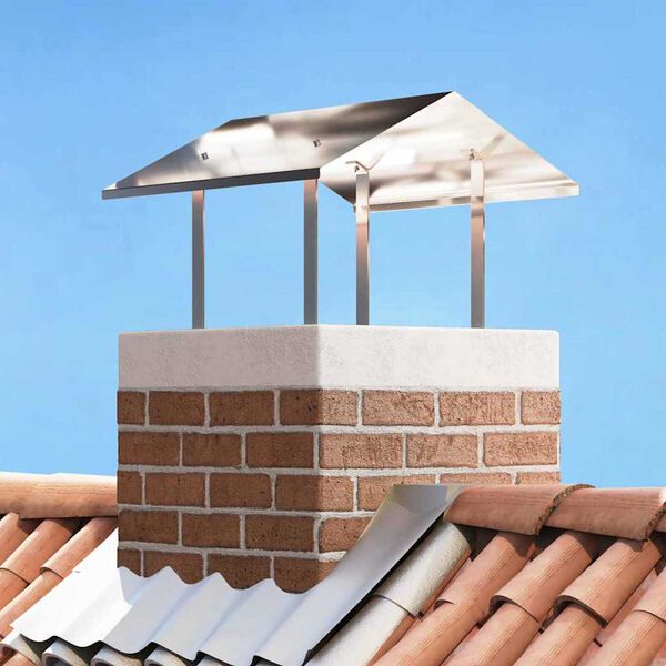 vidaXL Skurstene vāks Sudraba 60 x 60 x 38 cm Nerūsējo&scaron;s tērauds