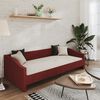 vidaXL dīvāngulta ar matraci, USB, vīnsarkans audums, 90x200 cm
