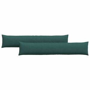 vidaXL Dīvāna spilveni 2 pcs Tum&scaron;i zaļ&scaron; 200 x 40 cm audums
