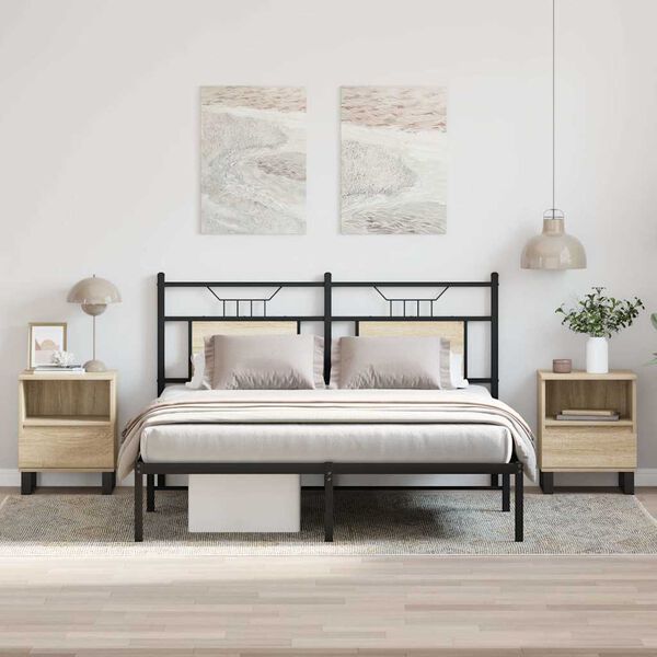 vidaXL naktsskapīši, 2 gb., koka krāsa, 40x35x50 cm, inženierijas koks