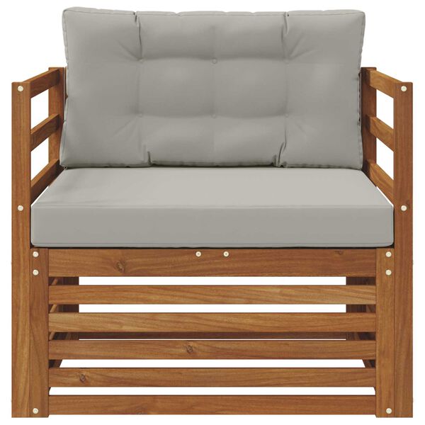 vidaXL Āra dīvānu komplekts Cieta akācijas koks un poliesters Dabiska