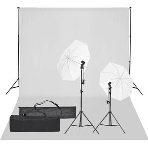 vidaXL fotostudijas komplekts, gaismas un fons