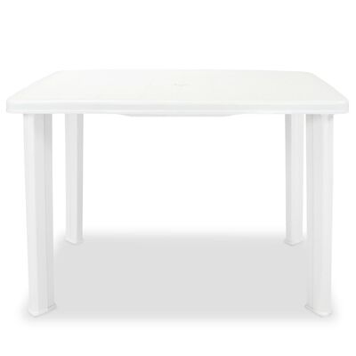 vidaXL dārza galds, 101x68x72 cm, balta plastmasa