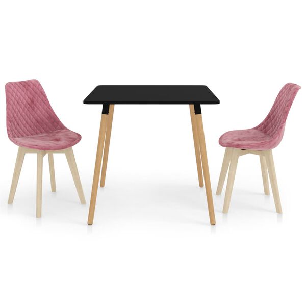 vidaXL 3-daļīgs virtuves mēbeļu komplekts, rozā