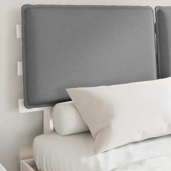 vidaXL Gultas rāmis ar polsterētu galvas balstu Gai&scaron;i pelēks