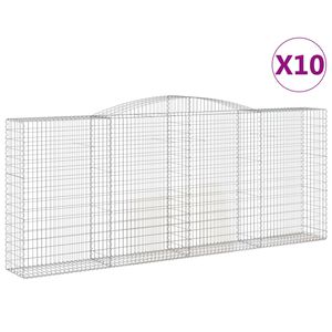 vidaXL arkveida gabiona grozi, 10gb., 400x50x160/180cm, cinkota dzelzs