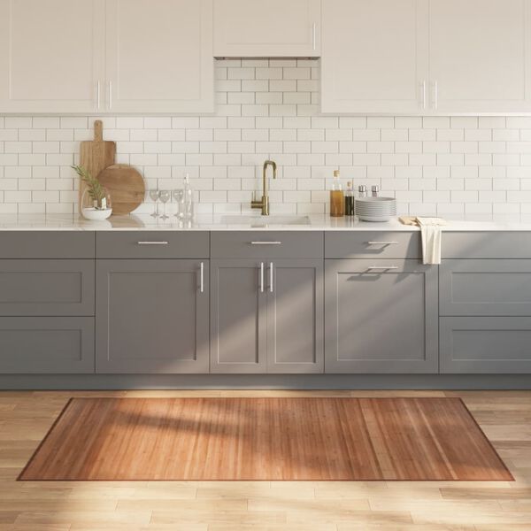 vidaXL paklājs, taisnstūra forma, dabīga krāsa, 100x200 cm, bambuss