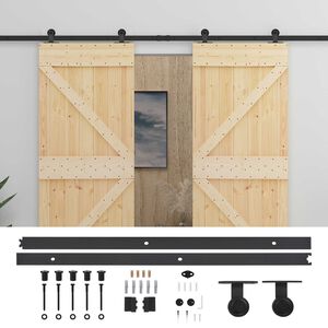vidaXL Slīdo&scaron;ās durvis 2 gab. 80 x 210 cm Priedes masīvkoks
