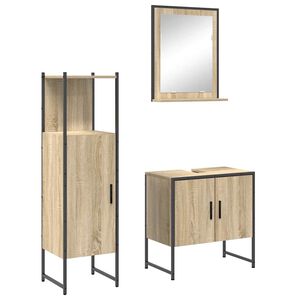 vidaXL Vannas istabas mēbeļu komplekts 3 pcs Brūna Inženierijas koks