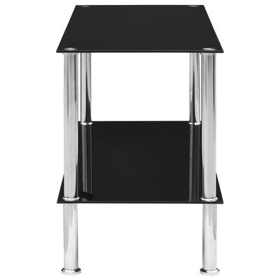 vidaXL kafijas galdiņš, melns, 110x43x60 cm, rūdīts stikls