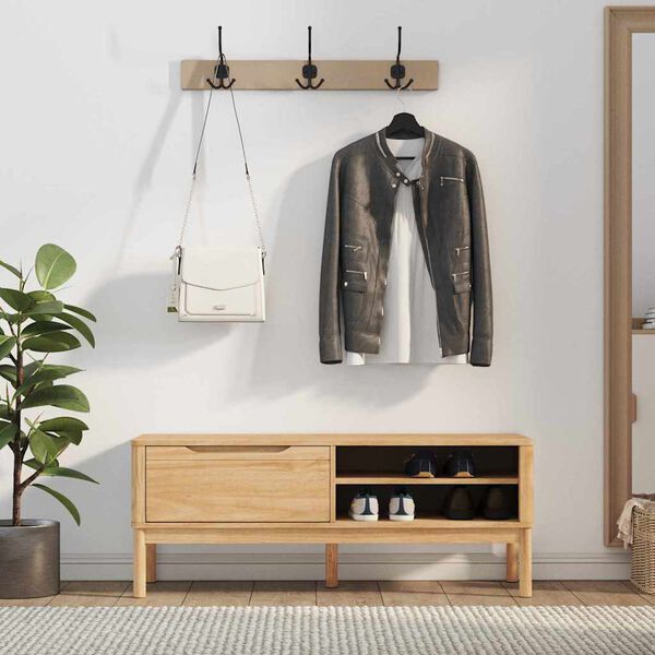 vidaXL Gaiteņa sola FLORO Vaks brūns 115 x 40 x 45 cm Cieta priede