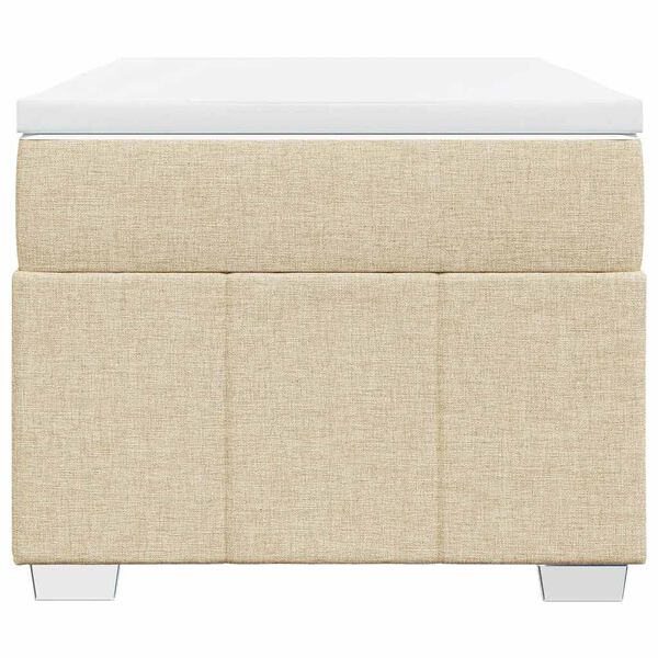 vidaXL atsperu gultas rāmis ar matraci, krēmkrāsas, 100x200 cm, audums