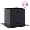 vidaXL Statu pamatnes Kvadrātveida 12 gab Antracīts 141x141 mm