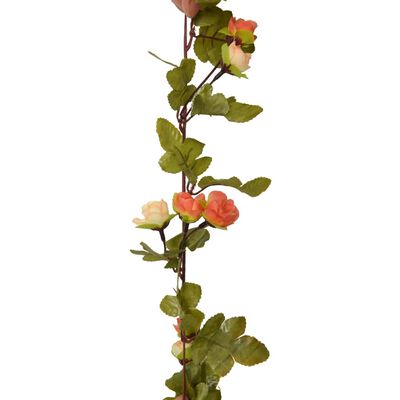 vidaXL mākslīgo ziedu vītnes, 6 gab., saulrieta sarkanas, 250 cm