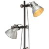 vidaXL grīdas lampa ar 2 abažūriem, sudraba krāsā, E27, čuguns