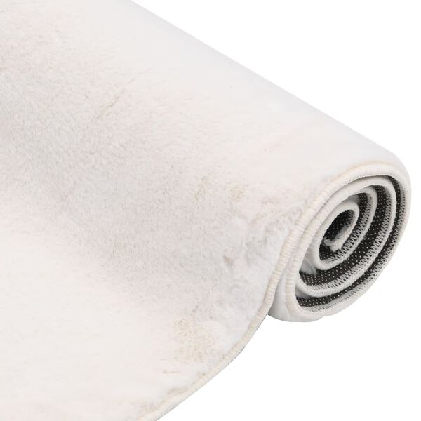 vidaXL paklājs, 180x270 cm, mākslīga tru&scaron;a āda, krēmkrāsas