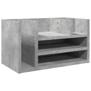vidaXL rakstāmgalda organizators, betona pelēks, 44,5x24x25 cm, koks